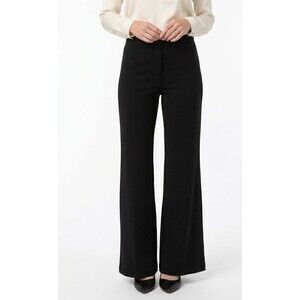 Betabrand Dress Pant Yoga Pants Black Wide Leg Flare Button Knit Slacks NWT XL